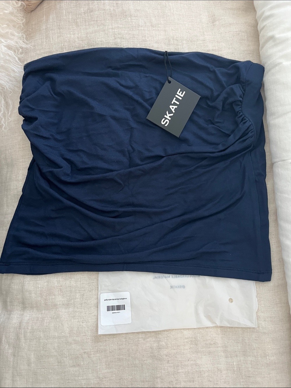 Skatie Navy Blue Strapless Top